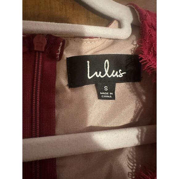 Kiss Kiss Burgundy Lace Sleeveless Midi Dress S Classy Holiday Event Cocktail - Picture 10 of 13